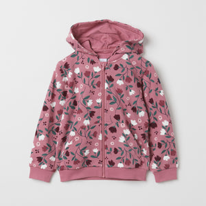 Organic Cotton Floral Kids Hoodie from the Polarn O. Pyret kidswear collection. Clothes made using sustainably sourced materials.