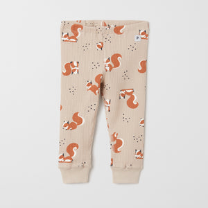 Squirrel Print Cotton Baby Leggings from the Polarn O. Pyret baby collection. Nordic baby clothes made from sustainable sources.