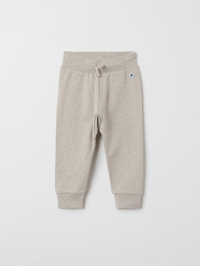Organic Cotton Beige Baby Joggers from the Polarn O. Pyret baby collection. Clothes made using sustainably sourced materials.