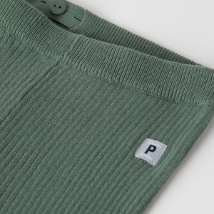 Organic Cotton Knitted Baby Leggings from the Polarn O. Pyret baby collection. Nordic baby clothes made from sustainable sources.