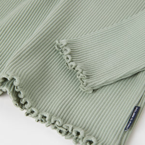 Ribbed Organic Cotton Green Kids Top from the Polarn O. Pyret kidswear collection. Nordic kids clothes made from sustainable sources.