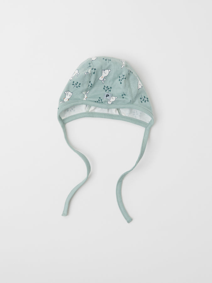 Bunny Print Organic Cotton Baby Hat from the Polarn O. Pyret baby collection. Made using 100% GOTS Organic Cotton