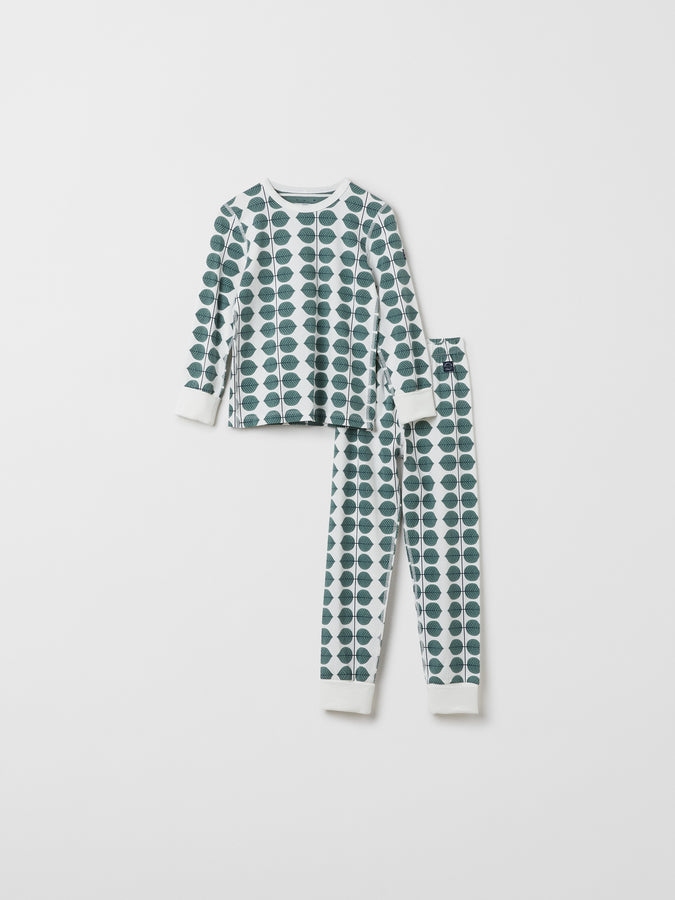 Organic Cotton Scandi Kids Pyjamas from the Polarn O. Pyret kidswear collection. Clothes made using sustainably sourced materials.