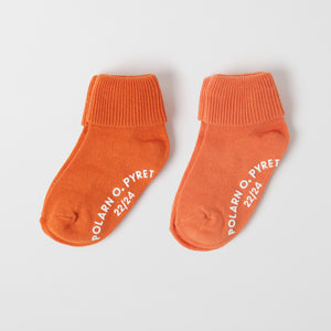Orange Antislip Kids Socks Multipack from the Polarn O. Pyret kidswear collection. Ethically produced kids clothing.