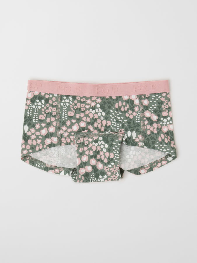 Organic Cotton Girls Boxer Briefs from the Polarn O. Pyret kidswear collection. Ethically produced kids clothing.