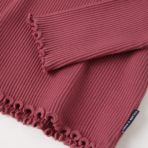 Ribbed Organic Cotton Red Kids Top from the Polarn O. Pyret kidswear collection. The best ethical kids clothes