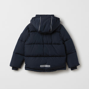 Navy Kids Padded Waterproof Coat from the Polarn O. Pyret outerwear collection. Ethically produced kids outerwear.