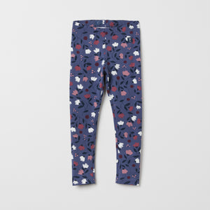 Organic Cotton Floral Kids Leggings from the Polarn O. Pyret kidswear collection. Ethically produced kids clothing.