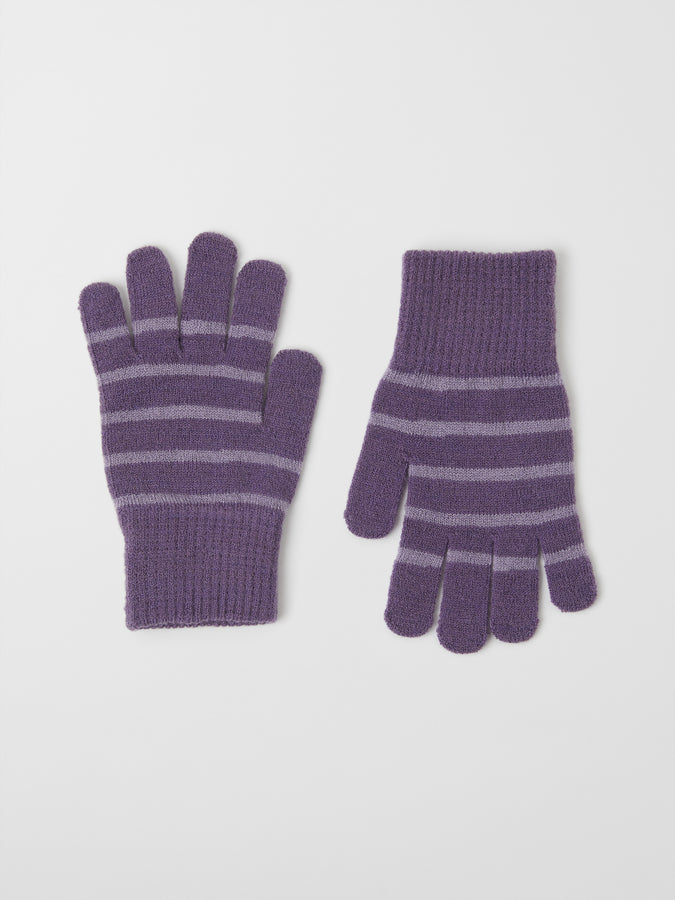Purple Kids Wool Magic Gloves from the Polarn O. Pyret outerwear collection. The best ethical kids outerwear.