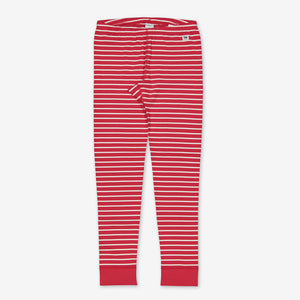 red and white striped adult leggings, organic cotton comfortable polarn o. pyret