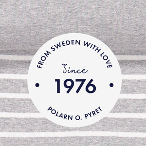 PO.P 1976 logo in  greyand white
