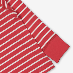 baby top red and white stripes, ethical quality organic cotton polarn o. pyret 