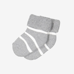 newborn baby gift set grey striped, quality hat socks bottoms babygrow, polarn o. pyret organic cotton sock