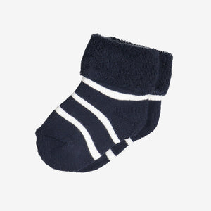 PO.P classic baby socks in white and navy